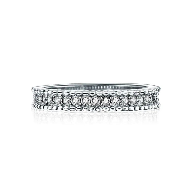 Solid 925 Sterling Silver 2-Pcs Ring Set 1 Ct Created Diamante - Image 8