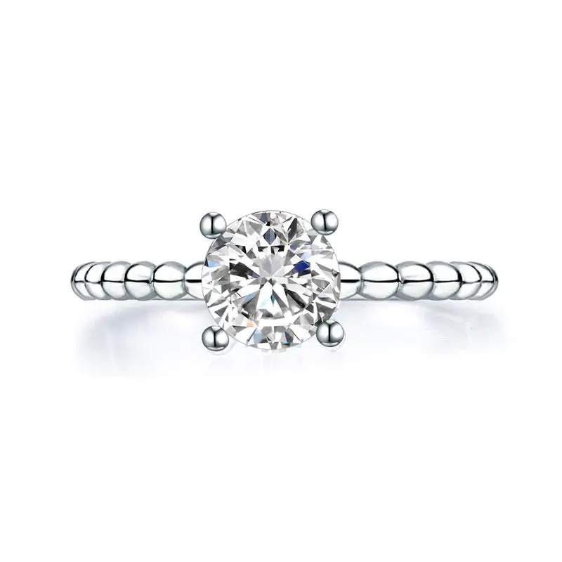 Solid 925 Sterling Silver 2-Pcs Ring Set 1 Ct Created Diamante - Image 6