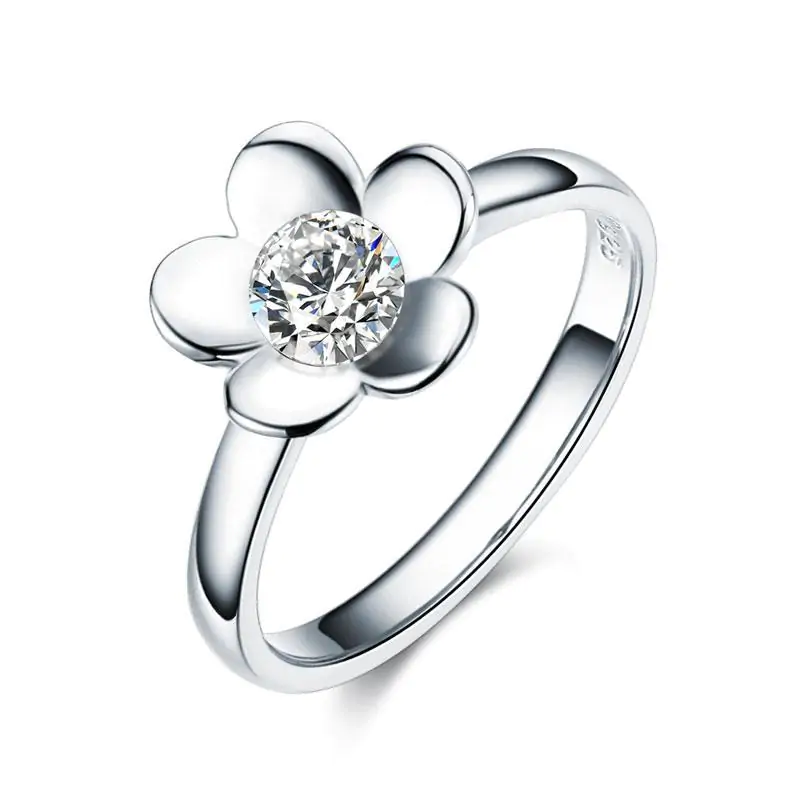 Solid 925 Sterling Silver 2-Pcs Butterfly Flower Ring Set - Image 8