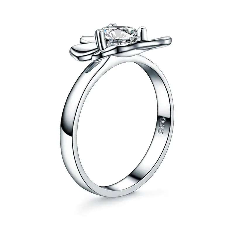 Solid 925 Sterling Silver 2-Pcs Butterfly Flower Ring Set - Image 13