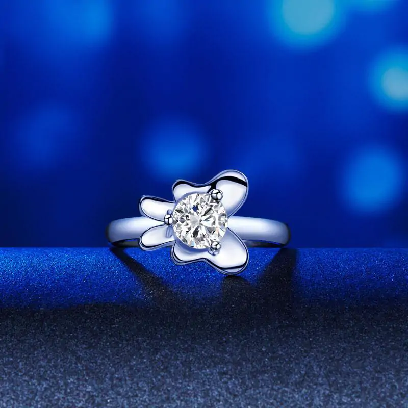 Solid 925 Sterling Silver 2-Pcs Butterfly Flower Ring Set - Image 9