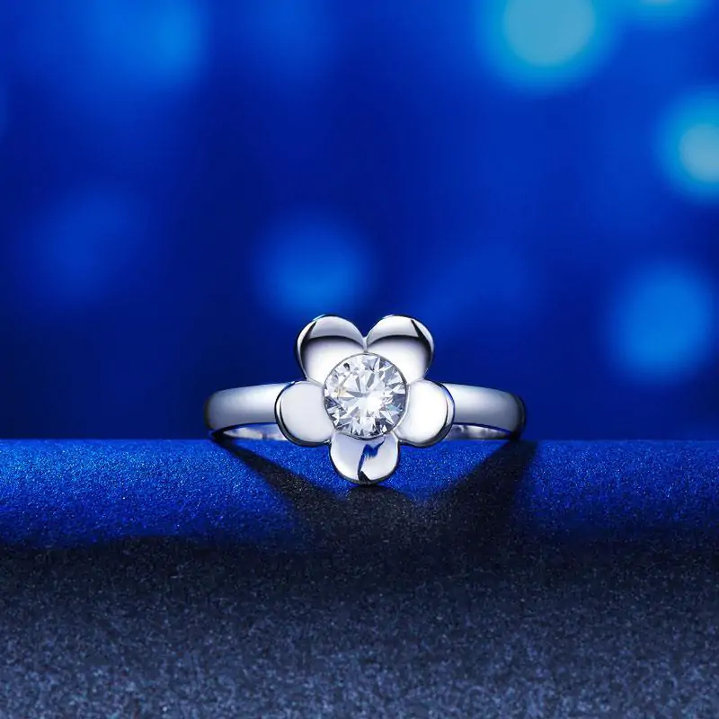 Solid 925 Sterling Silver 2-Pcs Butterfly Flower Ring Set - Image 12