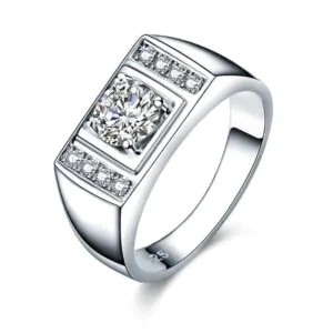 Men's 1 Carat Band 925 Silver Ring