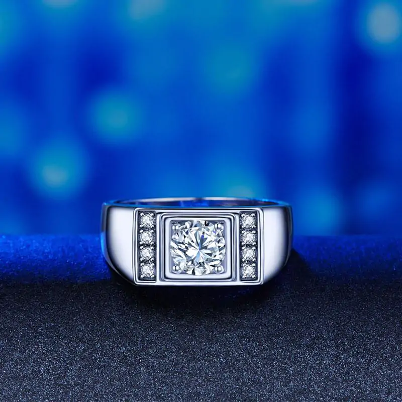 Men's 1 Carat Band 925 Silver Ring - Image 4