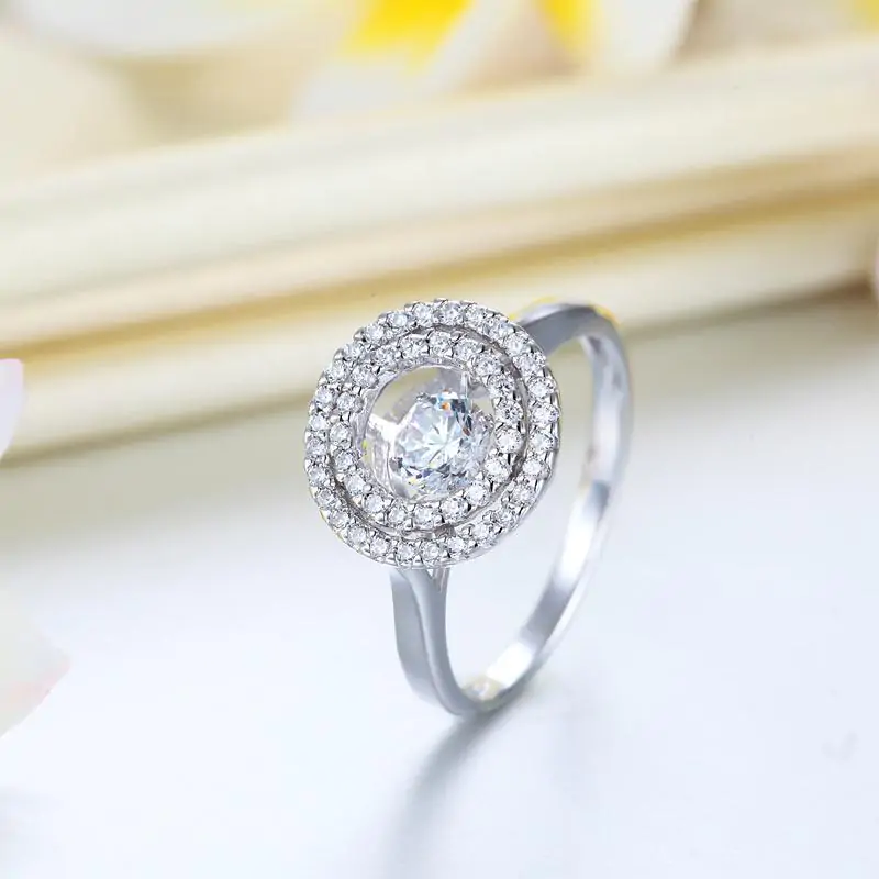 Dancing Stone Double Halo Ring - Image 8