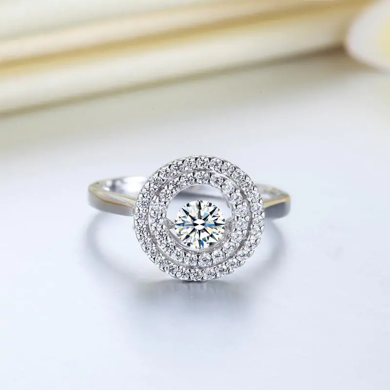Dancing Stone Double Halo Ring - Image 7