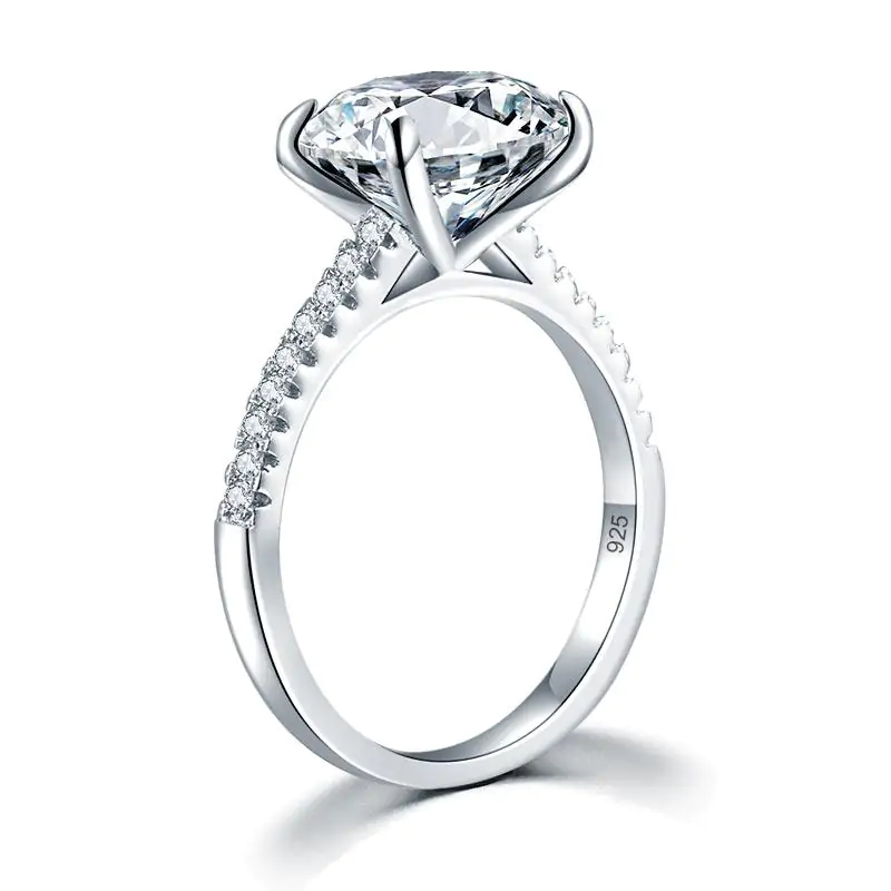 Solid 925 Sterling Silver 4 Carat Ring Oval Cut - Image 2
