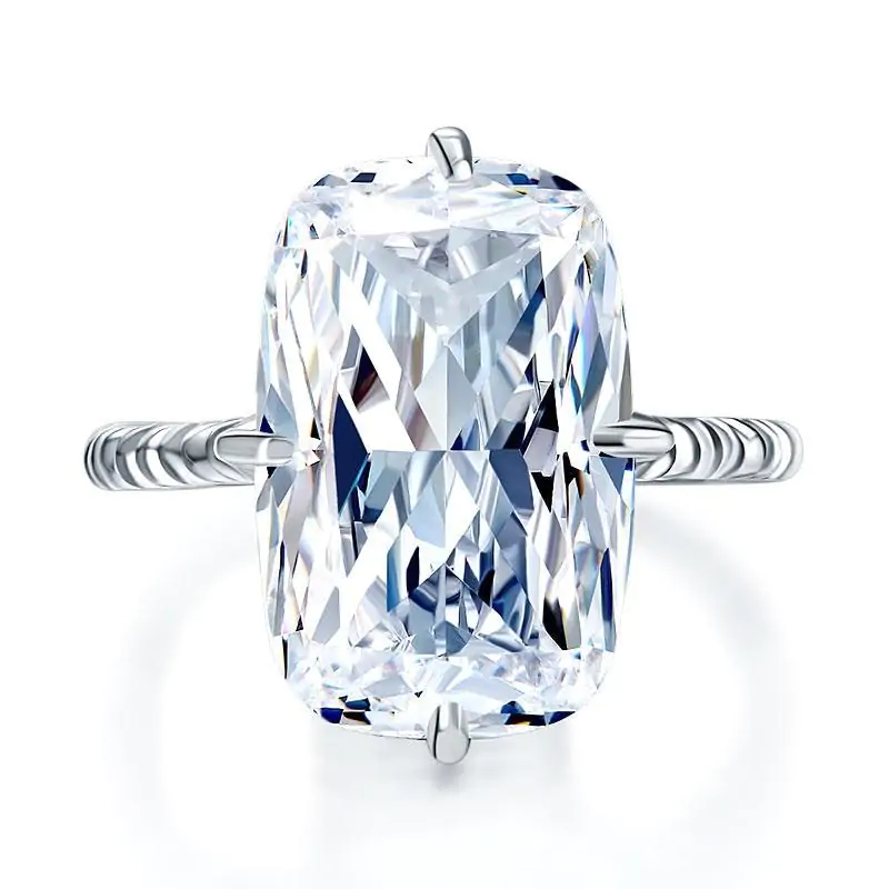 Solid 925 Sterling Silver Ring Solitaire 8.5 Carat