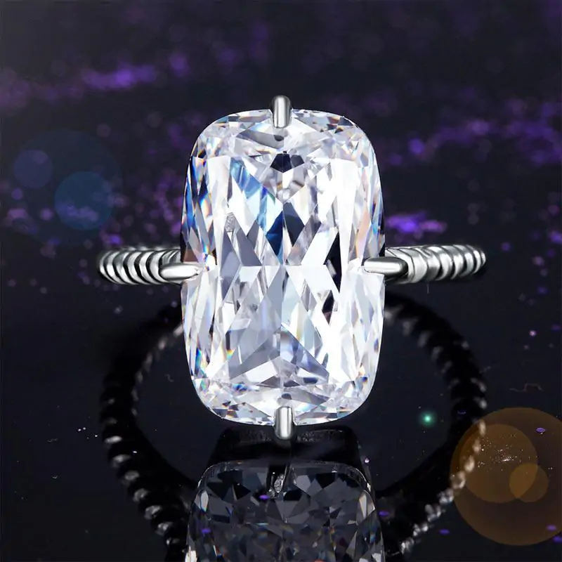 Solid 925 Sterling Silver Ring Solitaire 8.5 Carat - Image 4
