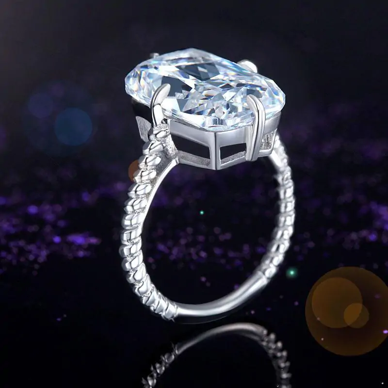 Solid 925 Sterling Silver Ring Solitaire 8.5 Carat - Image 6