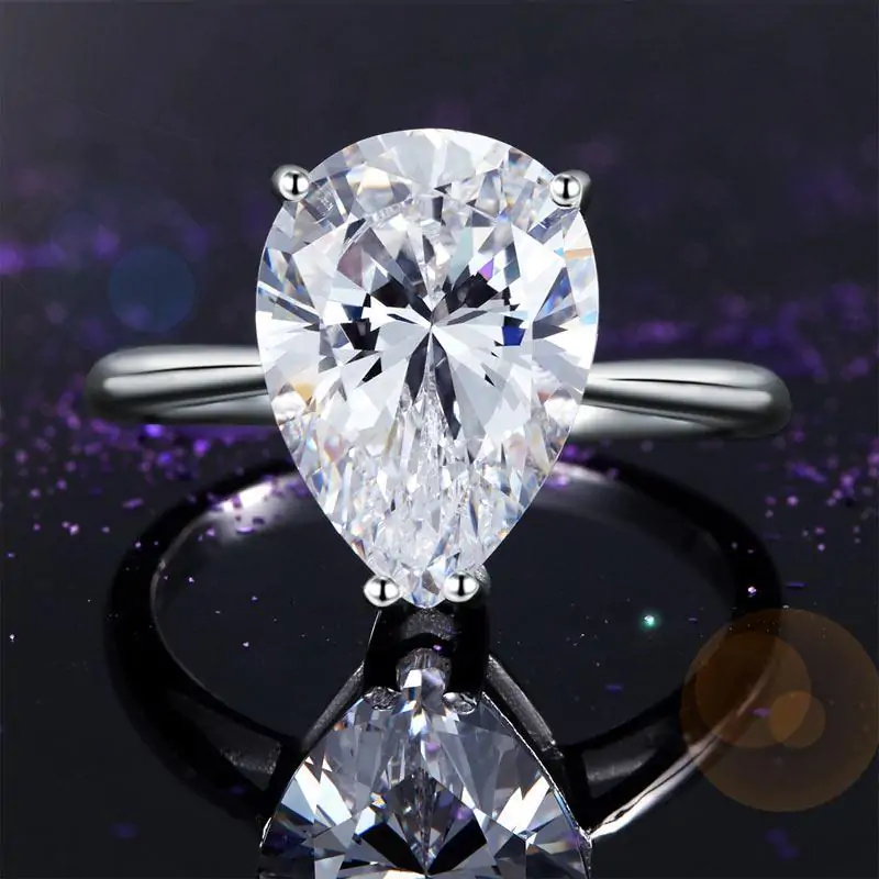 Solitaire Pear Cut 4.5 Carat Ring - Image 6