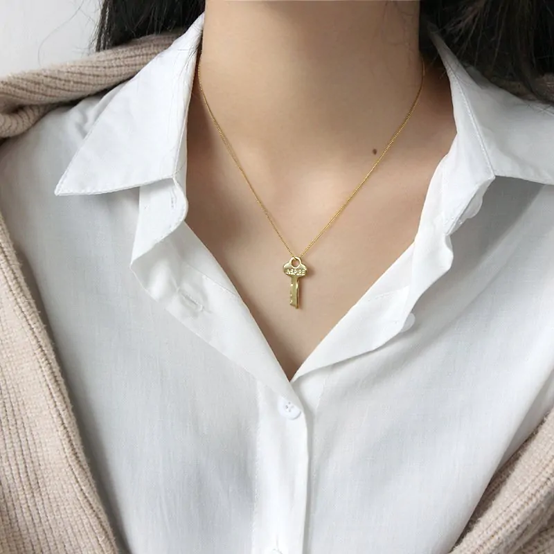 INSPIRE Letter Key 925 Sterling Silver Necklace - Image 4