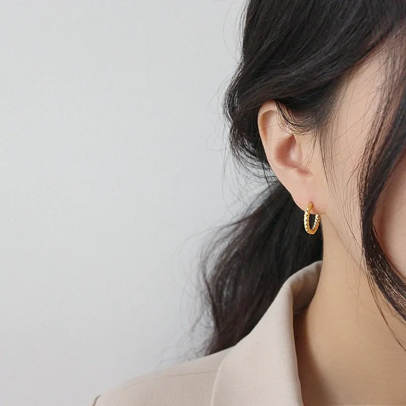 Circle 925 Sterling Silver Hoop Earrings - Image 3