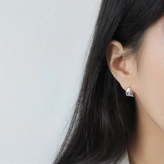 Geometric Triangle 925 Sterling Silver Leverback Earrings - Image 4