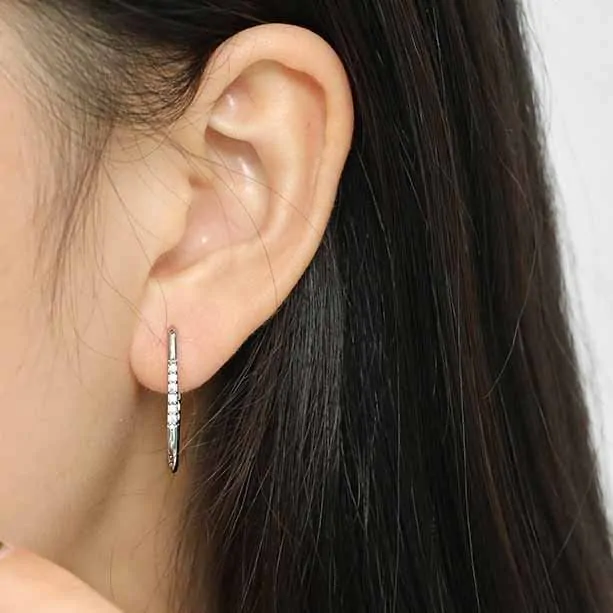 CZ Shape 925 Sterling Silver Dangling Earrings - Image 3