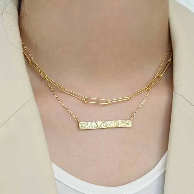 Geometric Rectangle Tag 925 Sterling Silver Necklace - Image 3