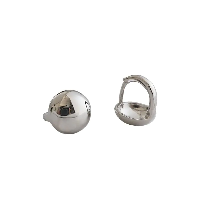 Beads 925 Sterling Silver Hoop Earrings