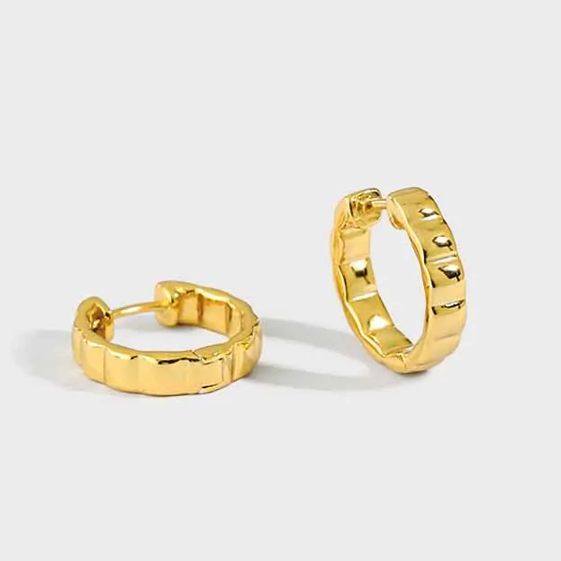 Wheel Circle 925 Sterling Silver Huggie Hoop Earrings - Image 5