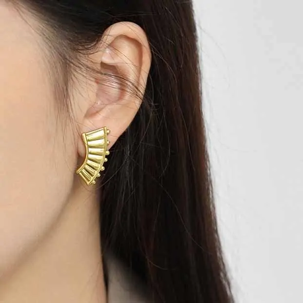 Lyre Piano 925 Sterling Silver Stud Earrings - Image 2