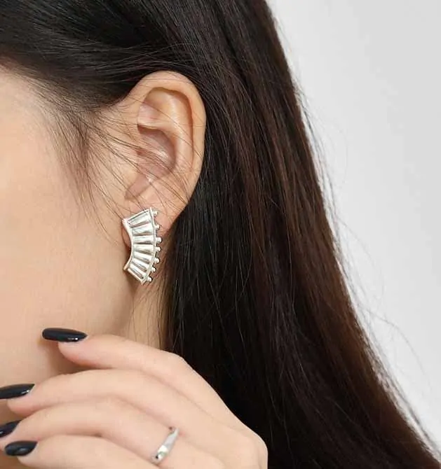 Lyre Piano 925 Sterling Silver Stud Earrings - Image 3