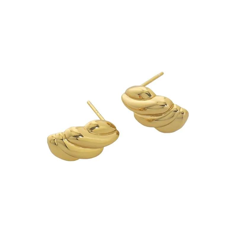Geometric Irregular Thread Twisted 925 Sterling Silver Stud Earrings