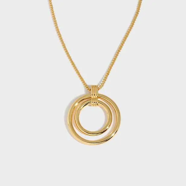 Daughter Circle Rings 925 Sterling Silver Necklace - Image 5