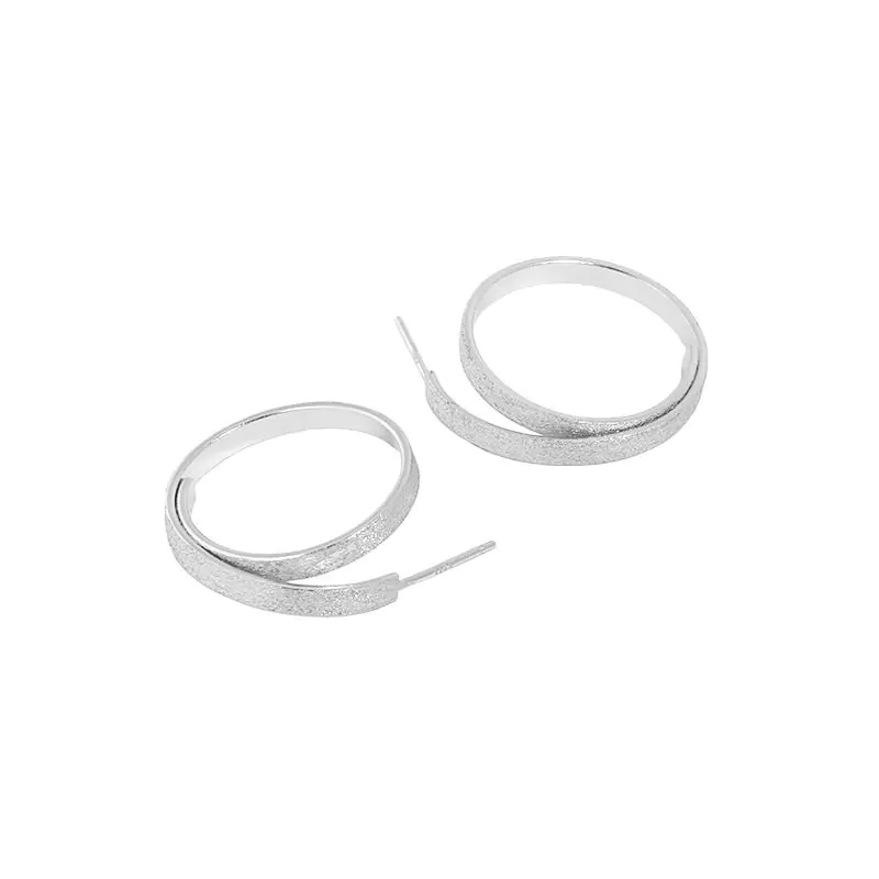 Round Geometric Circle 925 Sterling Silver Dangling Earrings