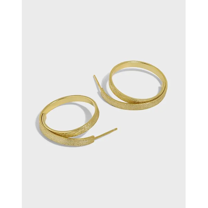 Round Geometric Circle 925 Sterling Silver Dangling Earrings - Image 5