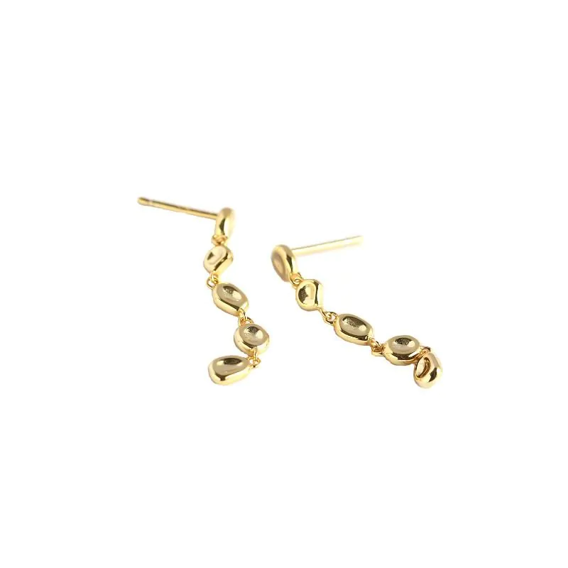 Irregular Round Geometric 925 Sterling Silver Dangling Earrings