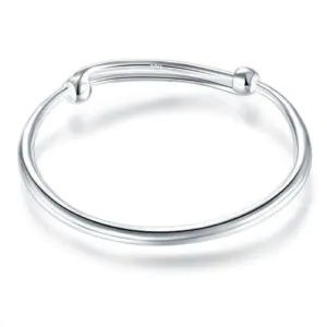 Kids Adjustable Solid 999 Silver Bangle Bracelet