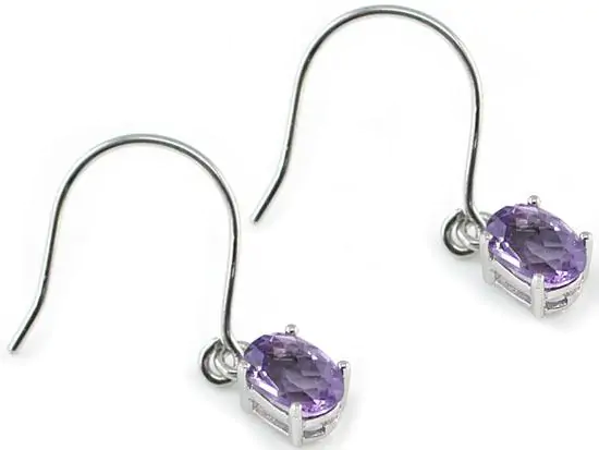 2 Carat Purple Amethyst Dangle Fine Earrings