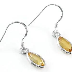 2 Carat Genuine Yellow Citrine Dangle Fine Earrings