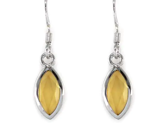 2 Carat Genuine Yellow Citrine Dangle Fine Earrings - Image 2