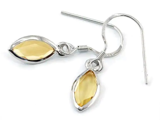 2 Carat Genuine Yellow Citrine Dangle Fine Earrings - Image 3