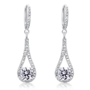 1 Carat Round Cut Dangle Earrings