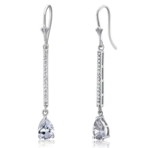 1 Carat Pear Cut Created Diamond Dangle Earrings