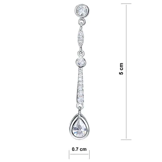 Pear Cut Created Diamond Dangle Earrings - Image 4