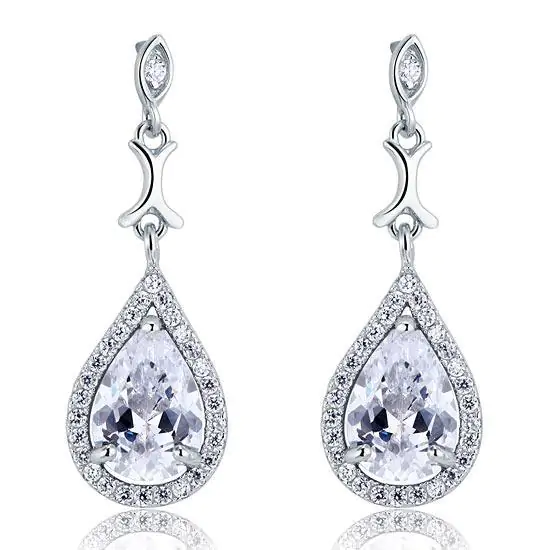 Pear Cut Created Diamond Vintage Dangle - Image 3