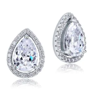 Pear Cut Created Diamond Stud Earrings