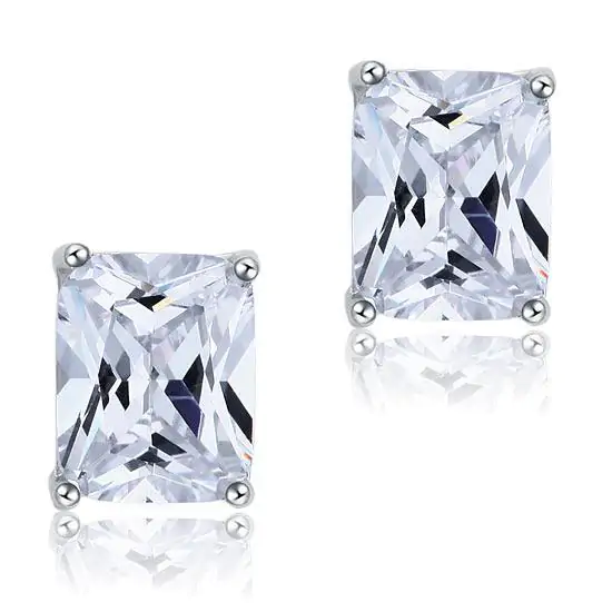 4 Carat Created Diamond Stud Earrings - Image 3