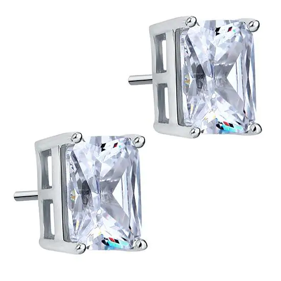 4 Carat Created Diamond Stud Earrings - Image 2