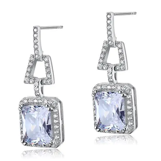 4 Carat Created Diamond Dangle Earrings - Image 3