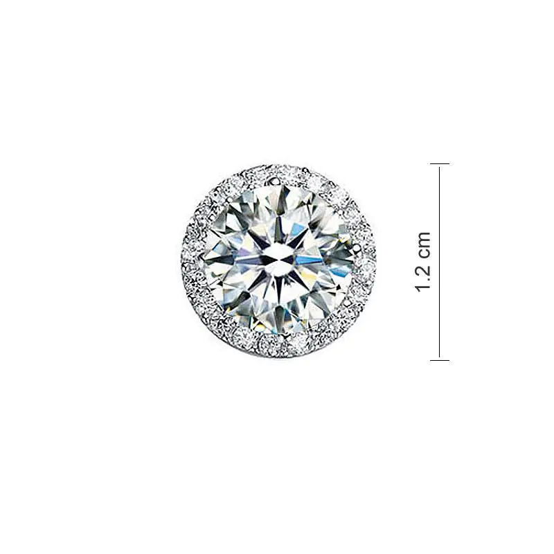 2 Carat Round Cut Created Diamond Halo Stud Earrings - Image 4