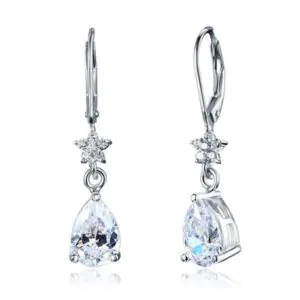 2 Carat Sterling Silver Dangle Earrings