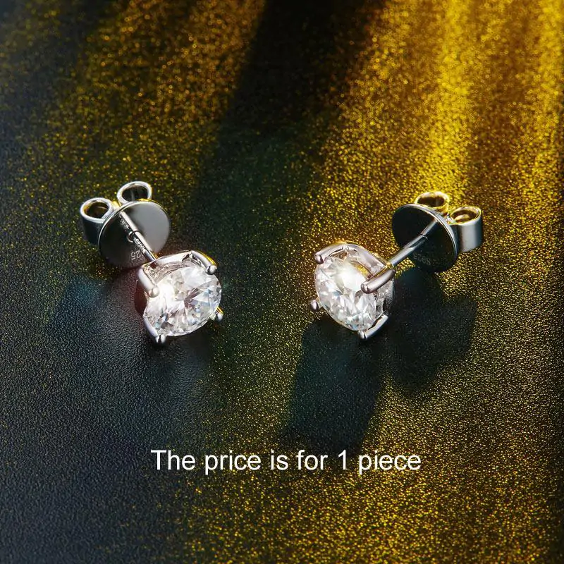 1 Carat Moissanite Diamond Men's Earrings (1 Piece) - Image 2