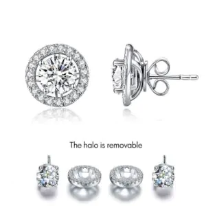 1 Carat Moissanite Diamond 4 Claws Stud Earrings