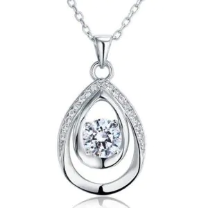 1 Carat Round Cut Silver Pendant Necklace Jewelry