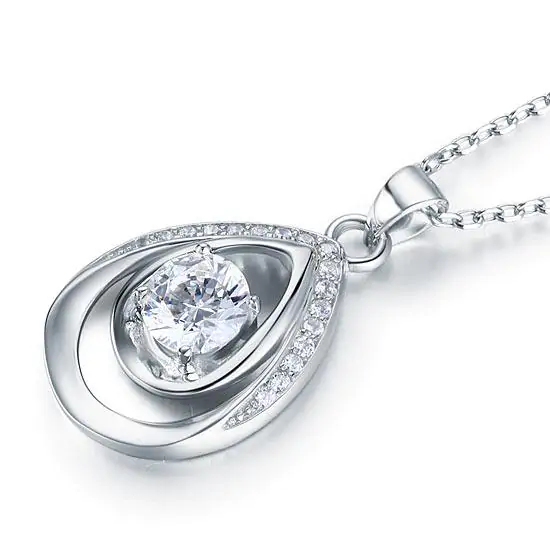 1 Carat Round Cut Silver Pendant Necklace Jewelry - Image 2