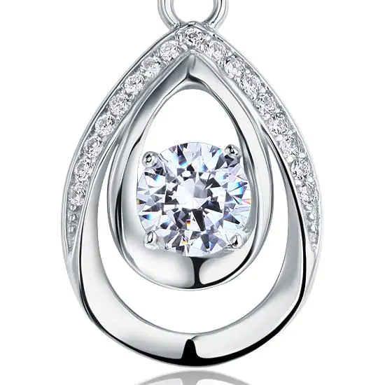 1 Carat Round Cut Silver Pendant Necklace Jewelry - Image 3