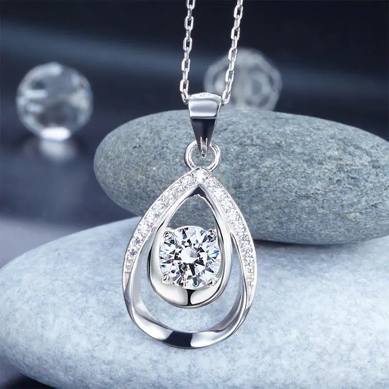 1 Carat Round Cut Silver Pendant Necklace Jewelry - Image 5